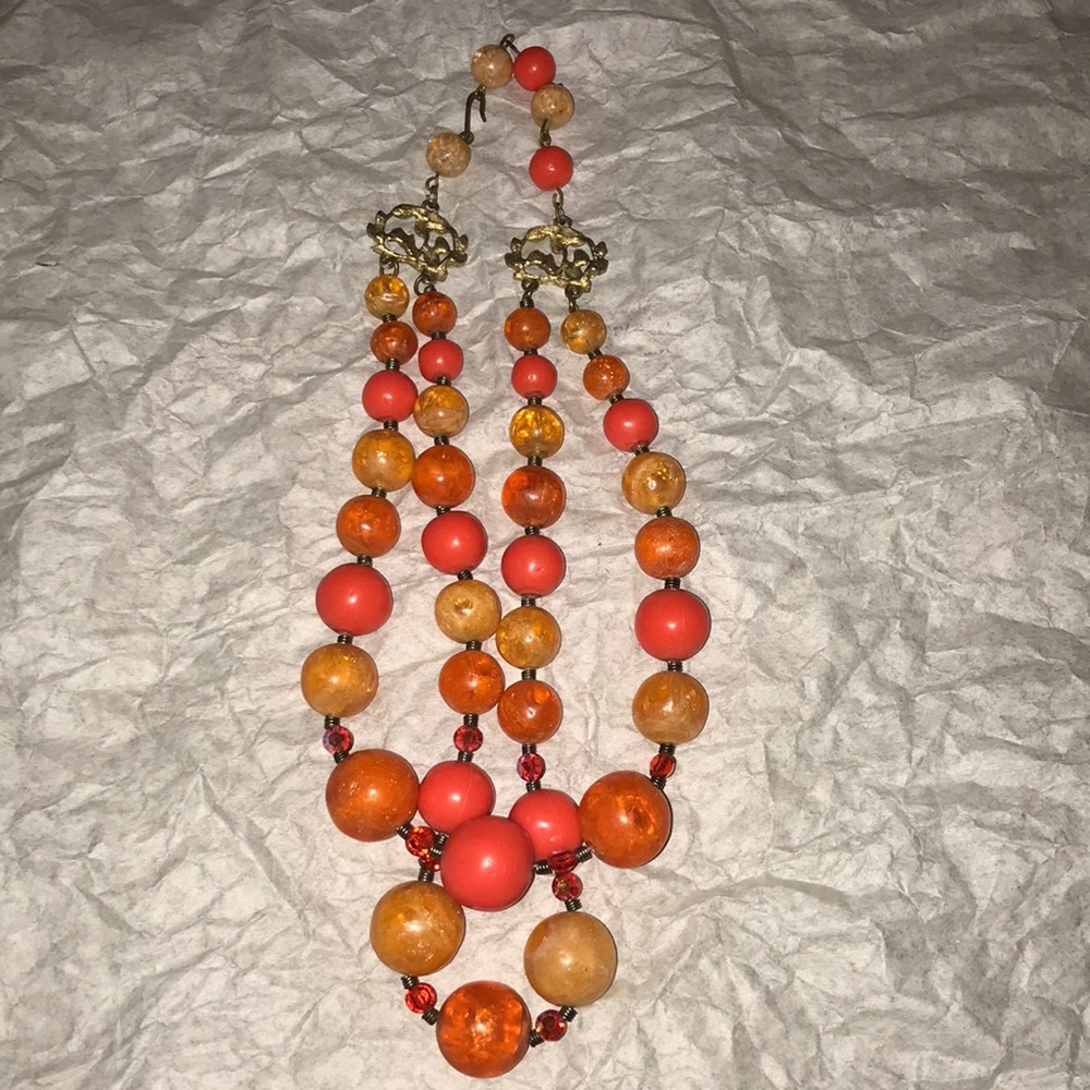 Orange beaded necklace